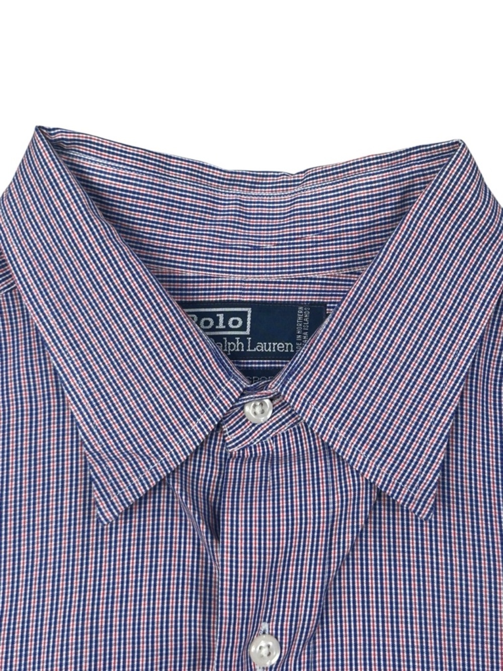 Polo Ralph Lauren Men's Lowell Sport Blue & Red Micro-Check Shirt‎ XL Casual